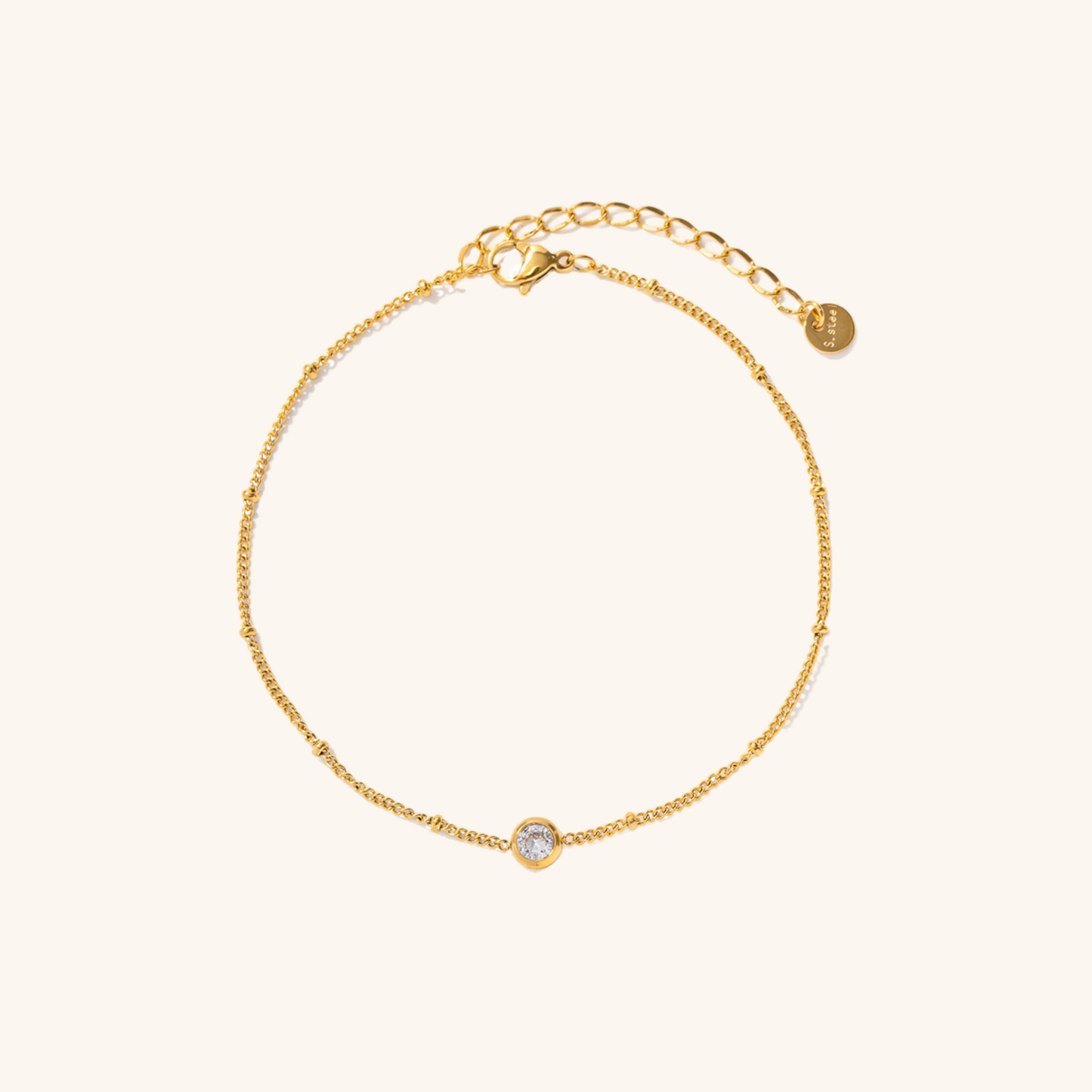 Delicate Crystal Charm Anklet - Golden Elegance