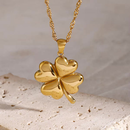 Ella Clover Necklace - Gold Pendant