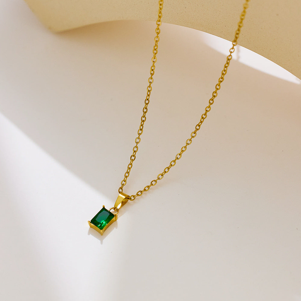 Emerald Charm - Green Gemstone Necklace