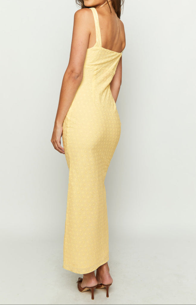 Rosina Yellow Midi Dress