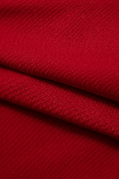 Glenda Red Off Shoulder Pleated Mini Dress