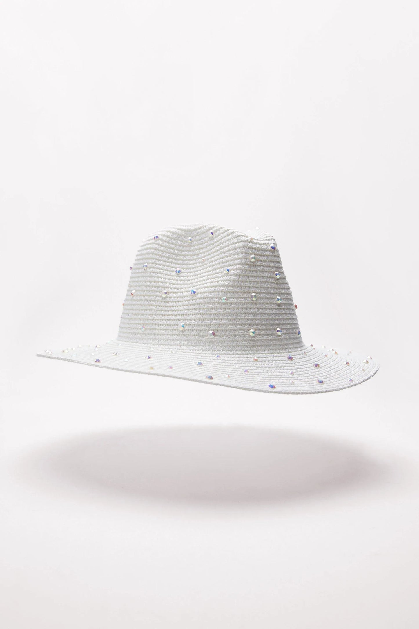 Hopeful Moments White Pearl Raffia Fedora Hat