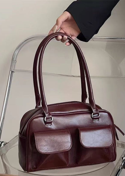 Skyline Pocket Duo - Structured Shoulder Bag with Double Front Pouches