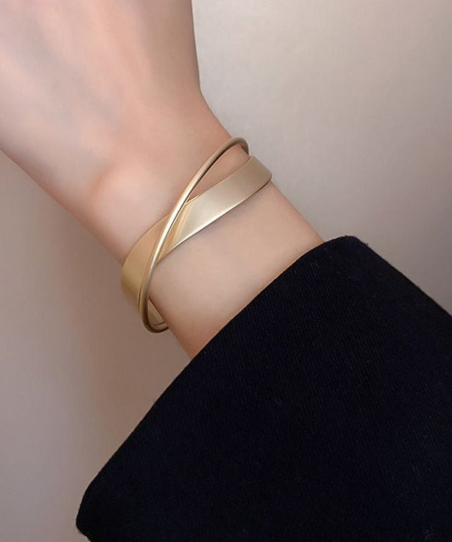 Twistline - Gold Open Cuff Bangle