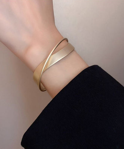 Twistline - Gold Open Cuff Bangle