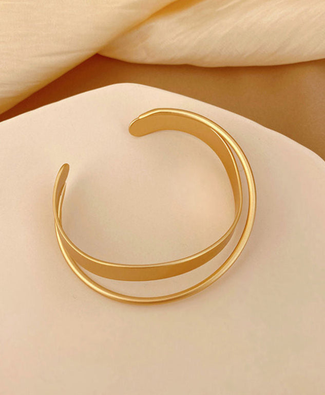 Twistline - Gold Open Cuff Bangle