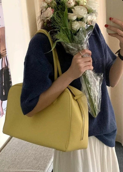 Solene - Structured Yellow Shoulder Bag