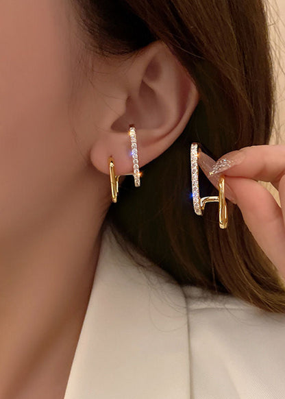 Vestra - Dual Band Zircon Earrings