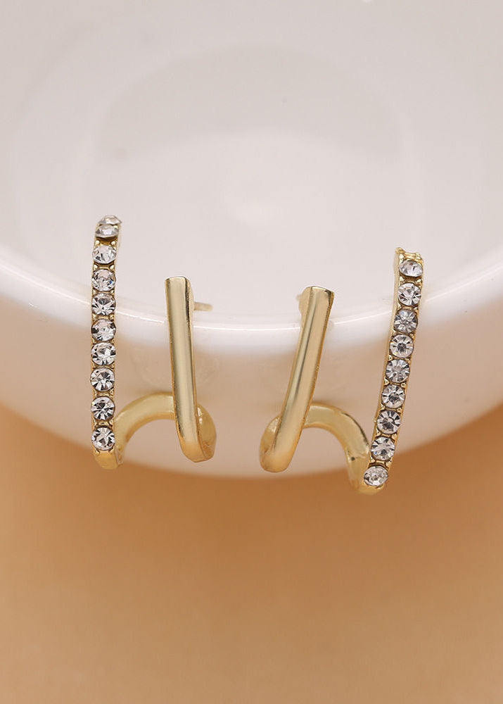 Vestra - Dual Band Zircon Earrings