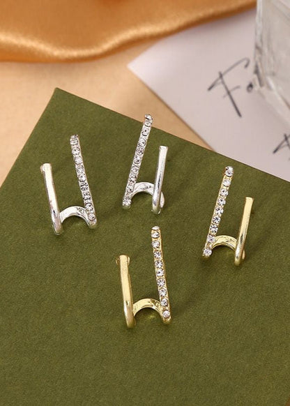 Vestra - Dual Band Zircon Earrings