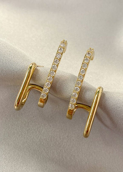 Vestra - Dual Band Zircon Earrings