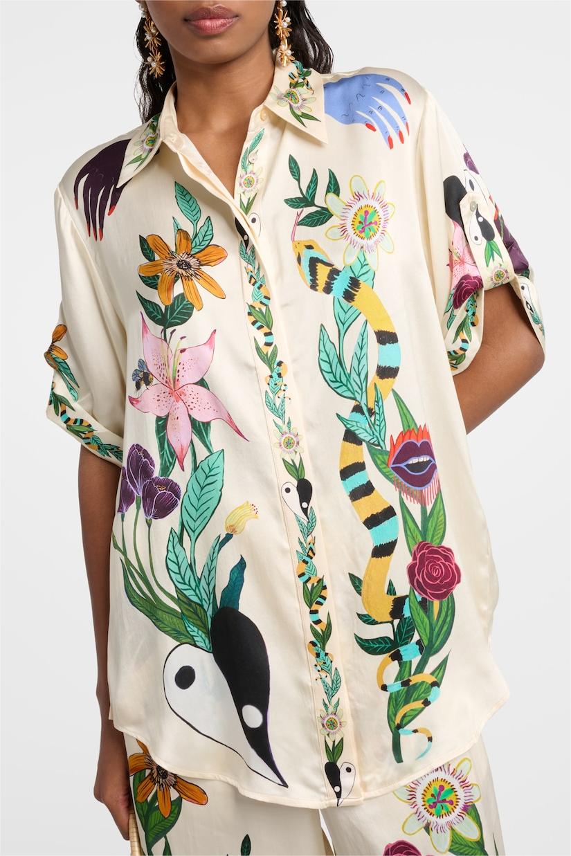 Animal Print Blouse & Mid Waist Wide Leg Pants Set