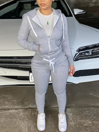 Pantalones con bolsillo tipo canguro BASICS, pantalones con cordón ajustable, abrigo de chándal para mujer para invierno y otoño