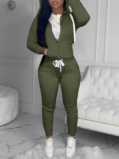 Pantalones con bolsillo tipo canguro BASICS, pantalones con cordón ajustable, abrigo de chándal para mujer para invierno y otoño