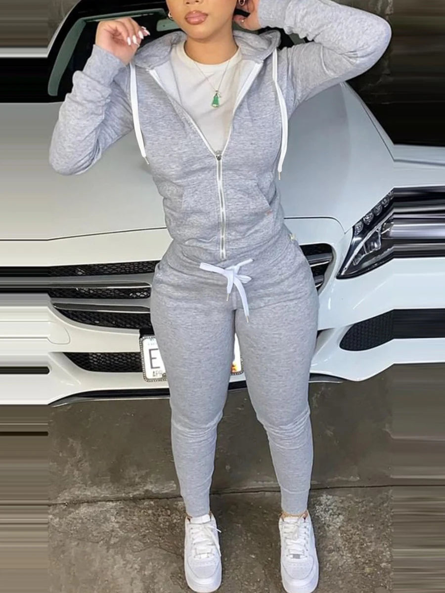 Pantalones con bolsillo tipo canguro BASICS, pantalones con cordón ajustable, abrigo de chándal para mujer para invierno y otoño