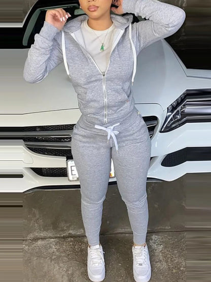 Pantalones con bolsillo tipo canguro BASICS, pantalones con cordón ajustable, abrigo de chándal para mujer para invierno y otoño