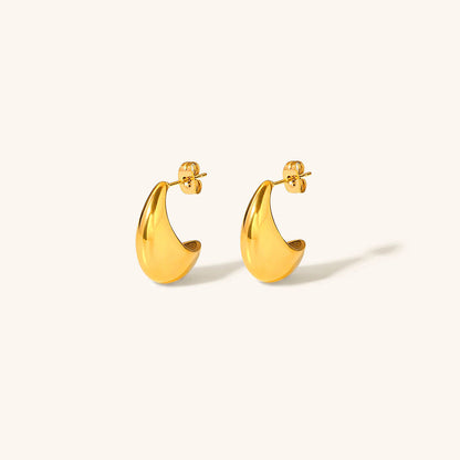 Luna Drop - Crescent Gold Earrings