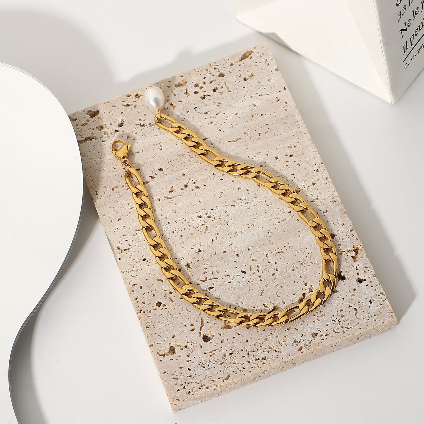 Luxe Chain Pearl Accent Anklet