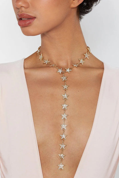 Melisa Stars Drop Choker Necklace