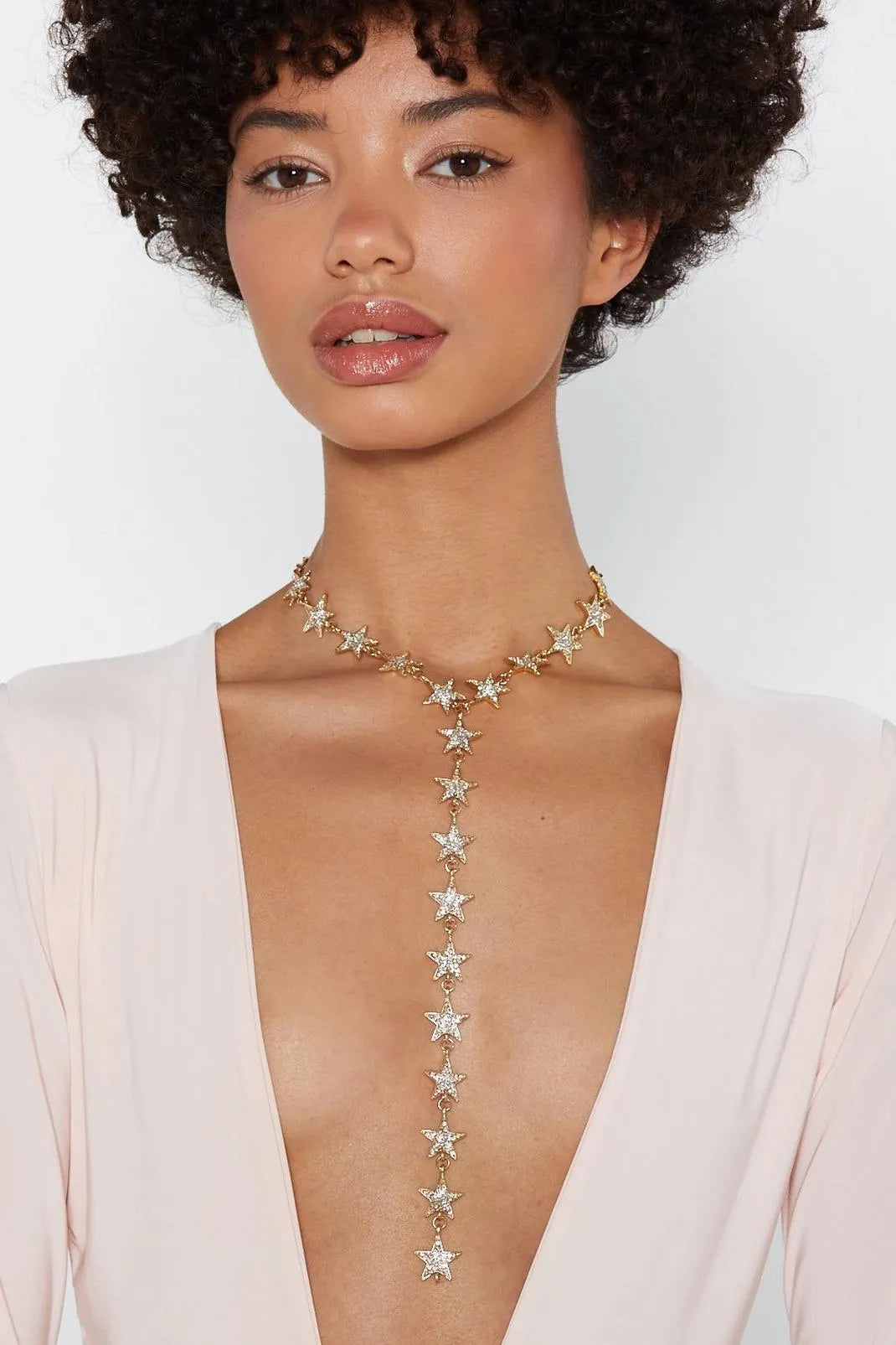 Melisa Stars Drop Choker Necklace