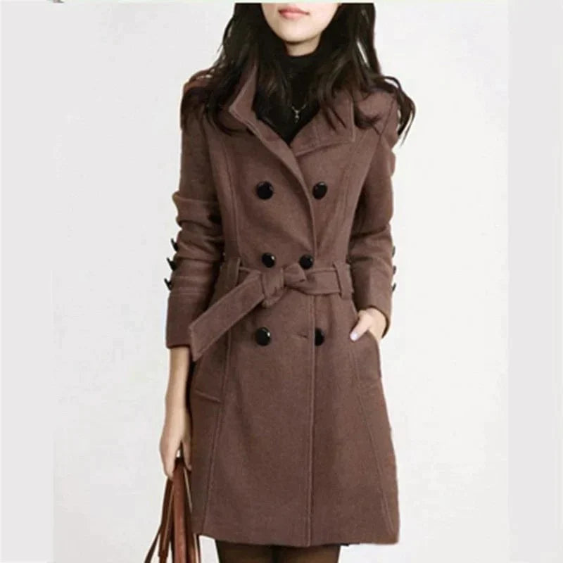 Chic Long Coat with Belt | Great for Autumn Wear