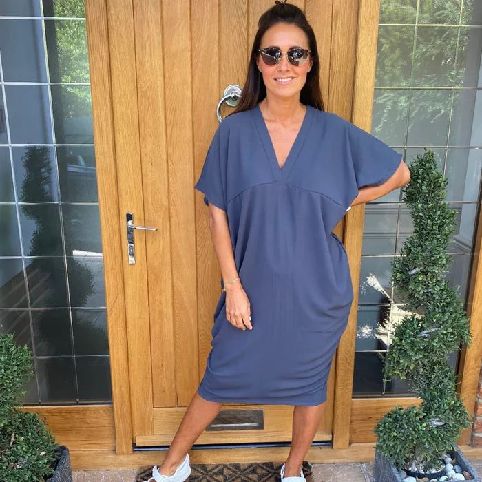 Chic Midi Dress with Cheeky Neckline | Great for Everyday Wear