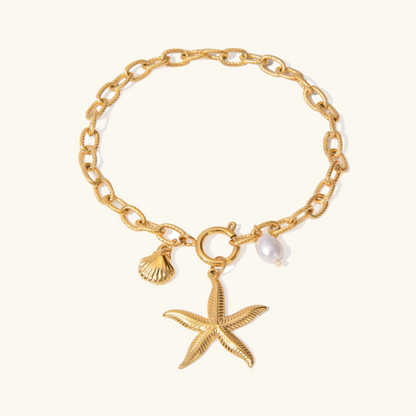 Nautilus Freshwater Pearl Charm Bracelet