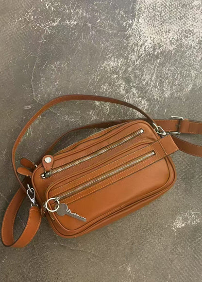 Zip Accent Crescent Bag