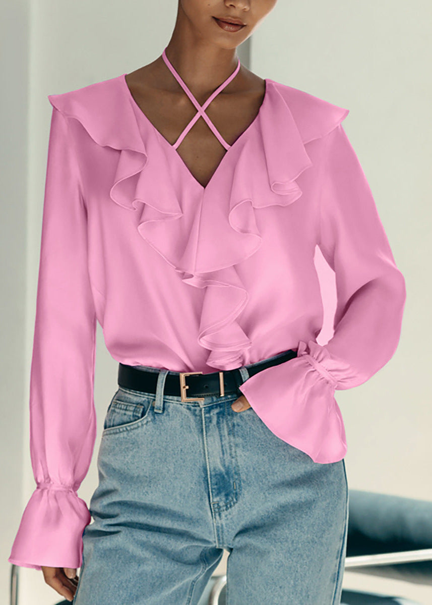 Valencia - Ruffled Halter Blouse