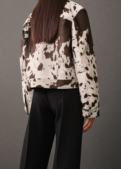 Wild West - Cow Print Faux Fur Jacket