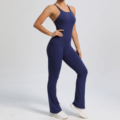 Adjustable Shoulder Strap Beauty Back One Piece Peach Hip Sports Fitness Clothes Micro Pull Yoga Jumpsuit Jumpsuit