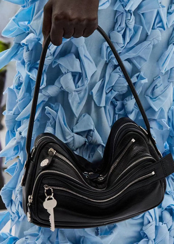 Zip Accent Crescent Bag