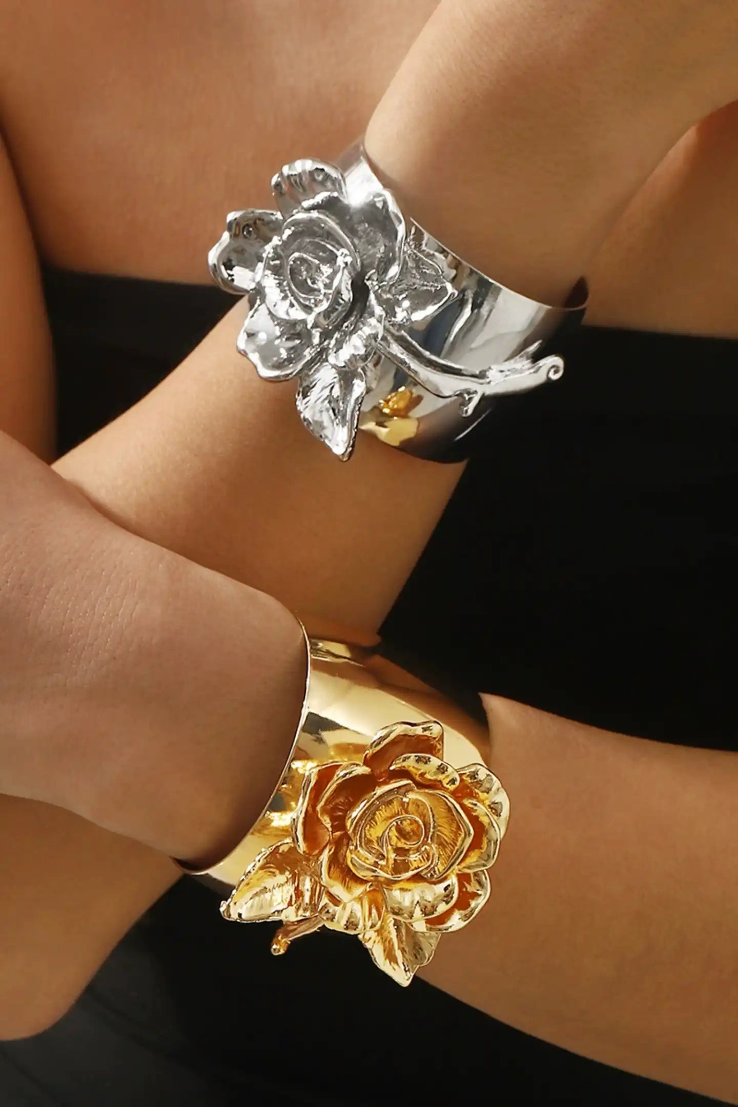3D Flower Cuff Bracelet