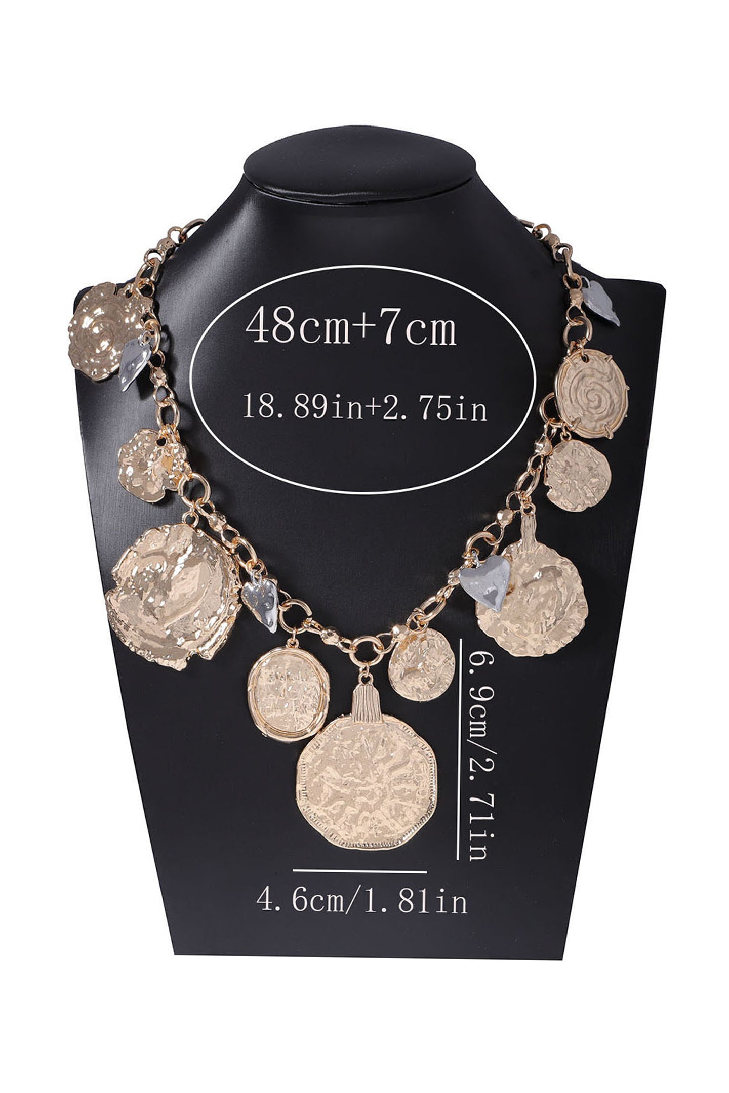 Asymmetrical Badge Heart Necklace