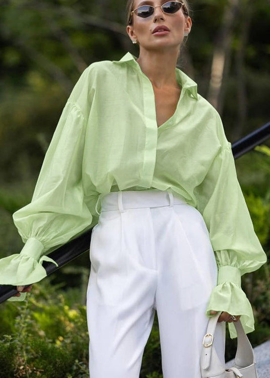 Amélie - Sheer Oversized Button-Up Shirt