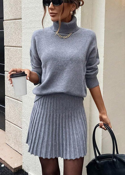 Maeve Knit Sweater and Pleated Skirt Set