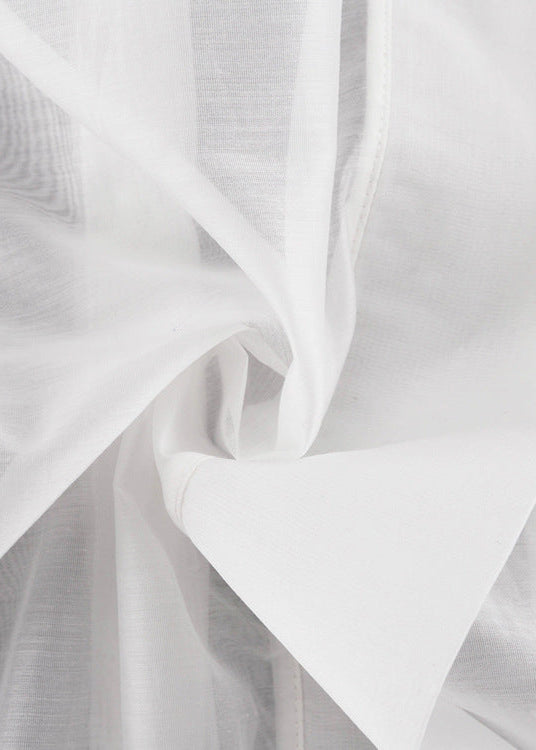 Rosette – Oversized Shirt with Ribbon-Tie Puff Sleeves