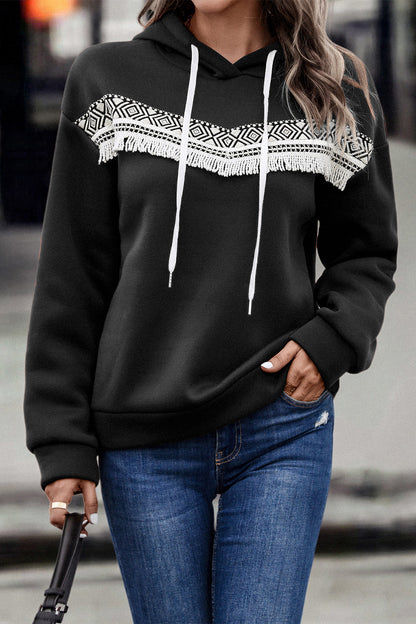 Autumn Winter Women Clothing Hooded Lace Casual Hoodie