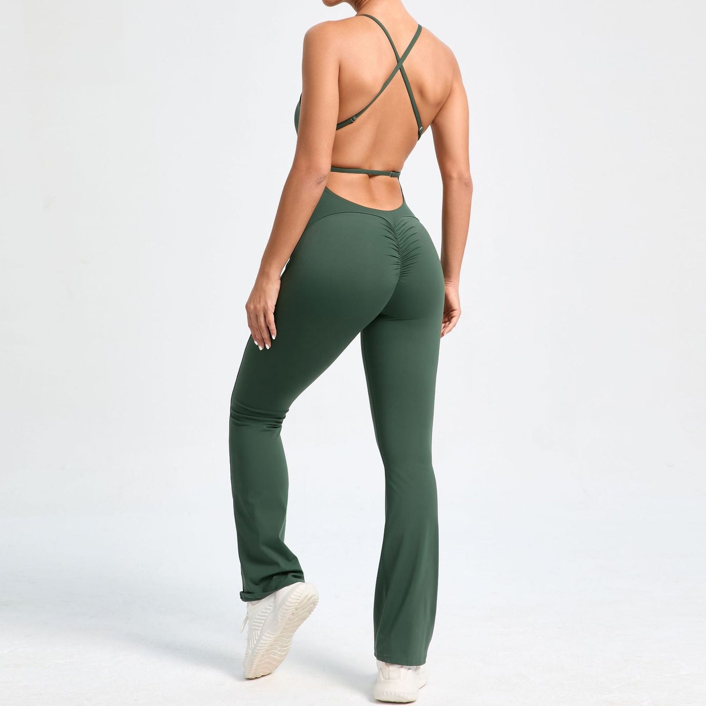 Adjustable Shoulder Strap Beauty Back One Piece Peach Hip Sports Fitness Clothes Micro Pull Yoga Jumpsuit Jumpsuit
