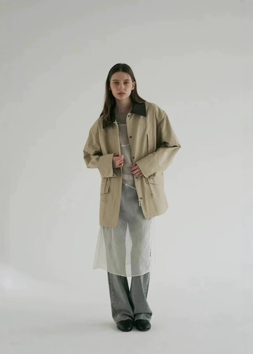 Arden - Contrast Collar Utility Jacket