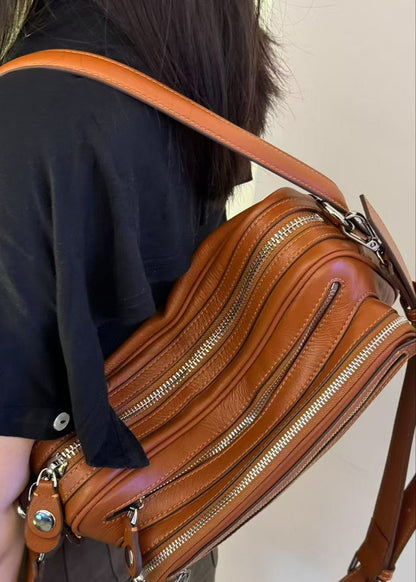 Zip Accent Crescent Bag