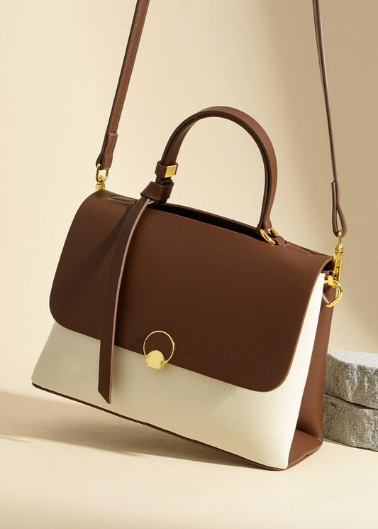 Margot - Two-Tone Top Handle Shoulder Bag