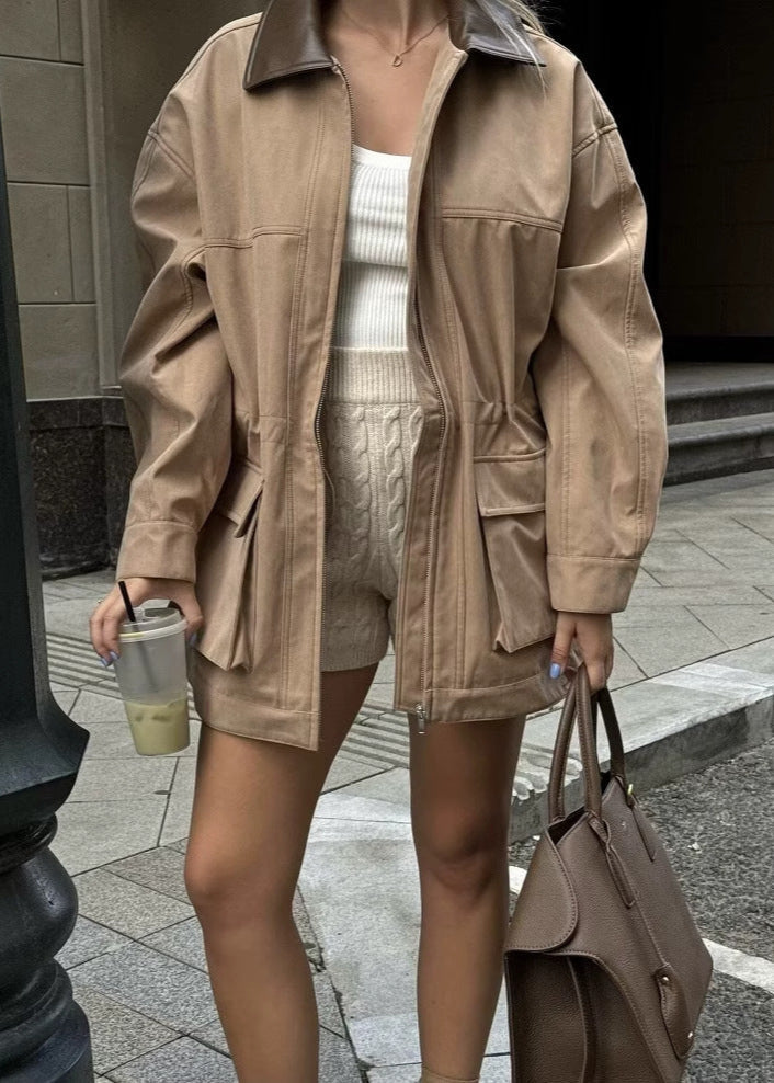 Sahara Utility Jacket with Contrast Collar