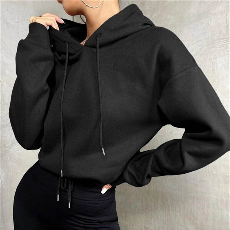 Autumn Women Clothing Pullover Sweatshirt Top Hooded Loose Women Sweatshirt