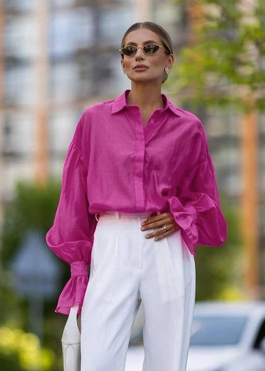 Amélie - Sheer Oversized Button-Up Shirt