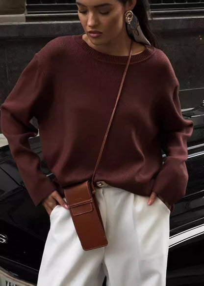 Relaxed Fit Ribbed Knit Sweater