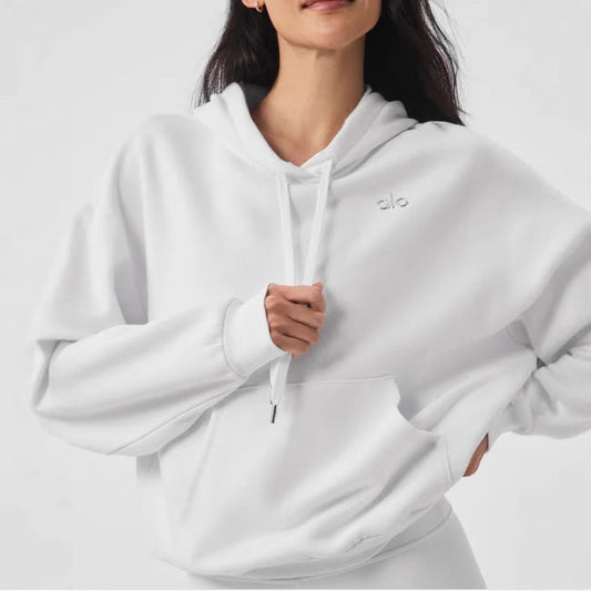 Autumn Winter Sports Hoodie 3D Emboridery Label Loose Women Warm Hoodie Sets