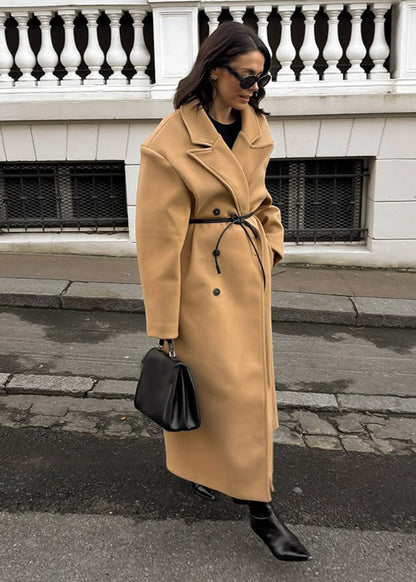 Camel Poise - Oversized Wool-Blend Coat