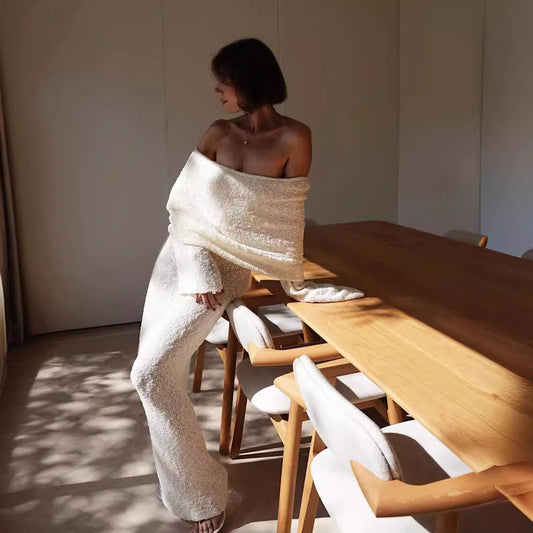 Beach Vacation Sexy Dress Knitted Hollow Out Cutout Out Off Neck Maxi Dress Blouse Summer Women’s