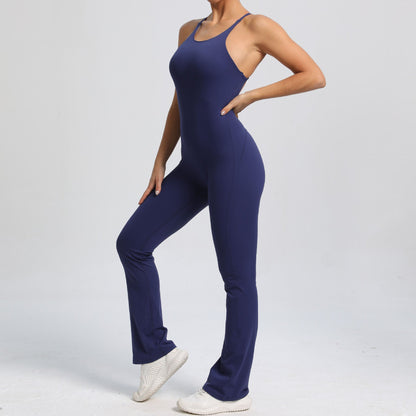 Adjustable Shoulder Strap Beauty Back One Piece Peach Hip Sports Fitness Clothes Micro Pull Yoga Jumpsuit Jumpsuit